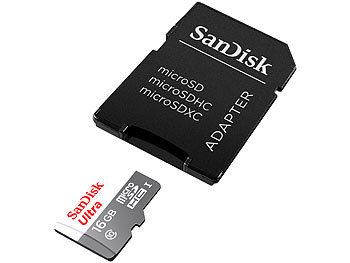 SanDisk Ultra microSDHC-Speicherkarte 16GB, 48 MB/s, Class 10 UHS-I