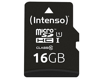 Intenso microSDHC-Speicherkarte UHS-I Premium 16 GB, bis 90 MB/s, Class 10/U1