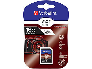 Verbatim Premium SDHC-Speicherkarte mit 16 GB, Class 10, UHS Class 1
