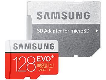 Samsung microSDXC 128 GB EVO+ mit SD-Adapter, UHS-I, U1, Class 10