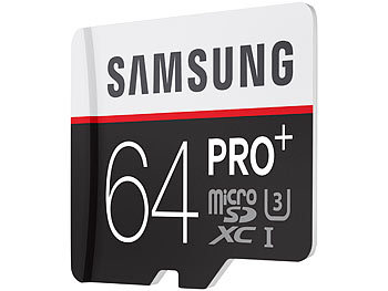 Samsung microSDXC 64 GB PRO+ mit SD-Adapter, Class 10 / UHS U3