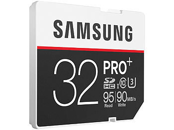 Samsung SDHC-Speicherkarte PRO+, 32 GB, UHS U3, Klasse 10 (frustfr. Verpack.)