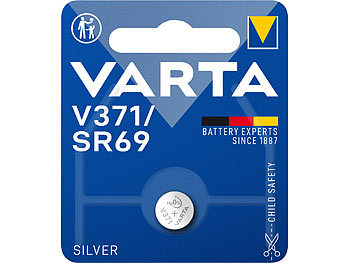 Knopfbatterie für Uhren: Varta Knopfzelle V371 / SR69, 1,55 V, 30 mAh, quecksilberfrei