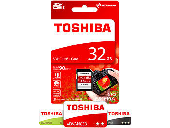 Toshiba Exceria SDHC-Speicherkarte N302, 32 GB, Class 10 / UHS U3
