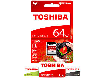 Toshiba Exceria SDXC-Speicherkarte N302, 64 GB, Class 10 / UHS U3