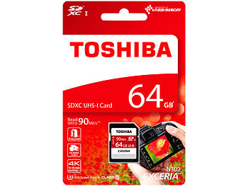 Toshiba Exceria SDXC-Speicherkarte N302, 64 GB, Class 10 / UHS U3