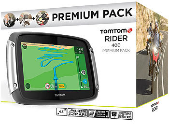 TomTom Rider 400 Premium Motorrad-Navi, Europa, Bluetooth, IPX7