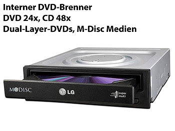 LG GH24NSD1.AUAA10B interner DVD-Brenner, 24x, SATA, schwarz (bulk)