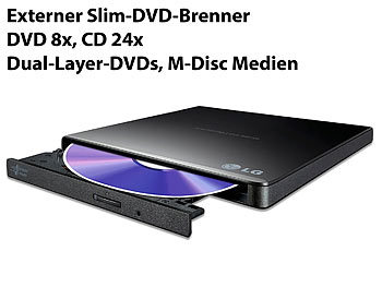 LG GP57EB40 externer DVD-Brenner, 8x slim, schwarz