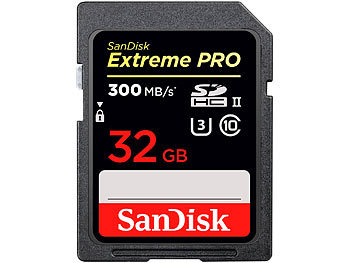 SanDisk Extreme Pro SDHC-Speicherkarte, 32 GB, 300 MB/s, UHS-II, U3