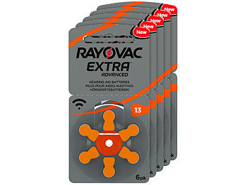 RAYOVAC Hörgeräte-Batterien 13 Extra Advanced 1,45V 310 mAh , 5x 6er Sparpack