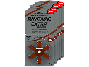 RAYOVAC Hörgeräte-Batterien 312 Extra Advanced 1,45V 180 mAh, 5x 6er Sparpack