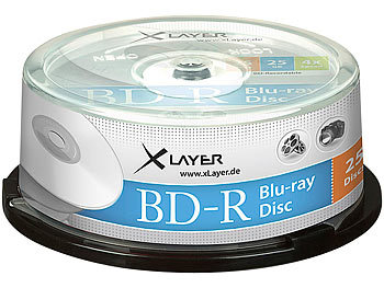 Xlayer Blu-ray-Rohlinge BD-R 25 GB 4x, 25er-Spindel