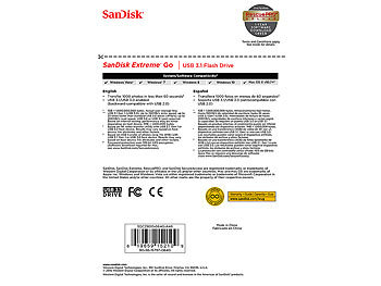 SanDisk Extreme GO USB-3.1-Flash-Laufwerk, 64 GB