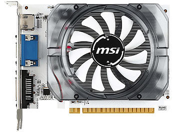 MSI Grafikkarte Geforce GT730 mit HDMI/DVI/VGA, 4 GB GDDR3-Speicher