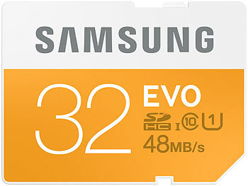Samsung SDHC-Speicherkarte EVO, 32 GB, UHS-I 1, Klasse 10 (frustfr. Verpack.)