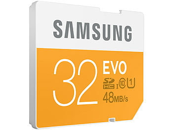 Samsung SDHC-Speicherkarte EVO, 32 GB, UHS-I 1, Klasse 10 (frustfr. Verpack.)