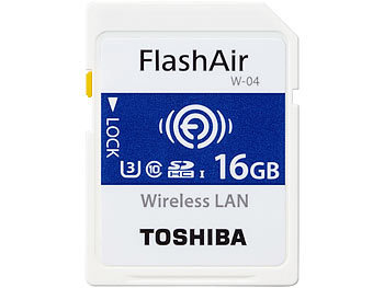 Toshiba WLAN-SD(HC)-Speicherkarte FlashAir W-04, 16 GB, UHS-I U3