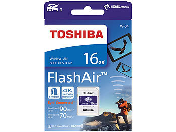 Toshiba WLAN-SD(HC)-Speicherkarte FlashAir W-04, 16 GB, UHS-I U3