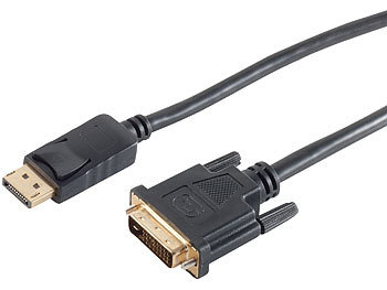 DVI Kabel: auvisio Adapterkabel DisplayPort 20p auf DVI-D 24+1, 2m, schwarz