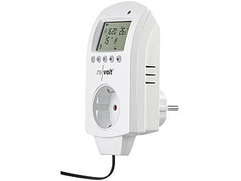 revolt Digitales Steckdosen-Thermostat für Heiz- & Klimageräte, Sensorkabel
