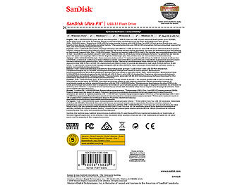 SanDisk Ultra Fit USB-3.1-Flash-Laufwerk, 32 GB