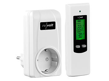 revolt Steckdosen-Thermostat mit mobiler Steuereinheit für Heiz- & Klimagerät