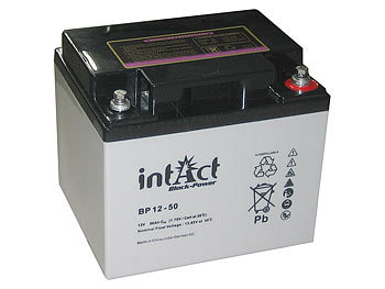 Blei-Batterie: IntAct Block-Power Blei-Akku 12 Volt / 50 Ah (BP12-50) für Solarladung u.v.m.