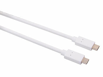 USB C Datenkabel: c-enter USB-Kabel Typ C auf Typ C, USB 3.1 Gen 2, weiß, 150 cm, bis 3 A