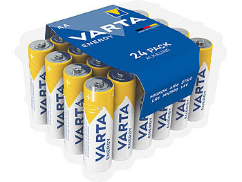 Batterien AA Großpackung: Varta Energy Alkaline-Batterien Typ AA / Mignon, 1,5 V, 24er-Set