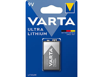 Langzeit-Batterien 9V: Varta Ultra Lithium-Batterie, Typ E-Block / 9V / 6FR61, 9 Volt