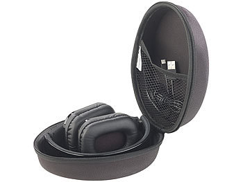 Kopfhörer Hülle: auvisio Hardcase-Schutztasche für faltbare Kopfhörer, 17 x 13 x 8 cm (innen)
