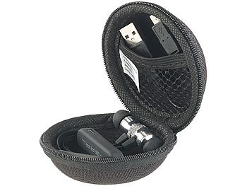 Hardcase Kopfhörer: auvisio Hardcase-Schutztasche für In-Ear-Ohrhörer, 70 x 70 x 48 mm (innen)
