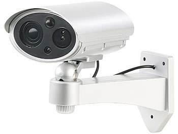 VisorTech Überwachungskamera-Attrappe, Bewegungsmelder, Alarm-Funktion, 85 dB
