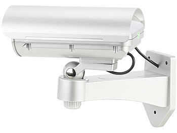 VisorTech 4er-Set Überwachungskamera-Attrappen, Bewegungsmelder, Alarm-Funktion