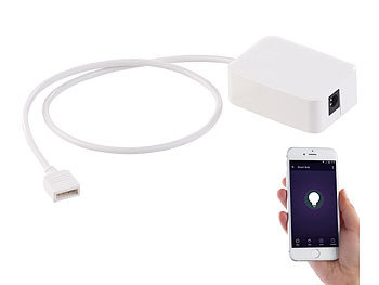 Luminea WLAN-LED-Streifen, weiß, 5 m, Amazon Alexa & Google Assistant komp.