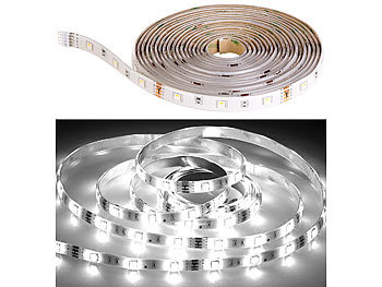 Luminea LED-Streifen-Erweiterung LAK-515, 5 m, 1.300 lm, tageslichtweiß, IP44