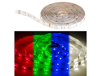 Luminea RGBW-LED-Streifen-Erweiterung LAX-206, 2 m, 240 lm, Versandrückläufer