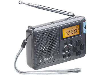 Radio tragbar: auvisio 12-Band-Weltempfänger FM/MW/KW, mit Wecker & Sleeptimer