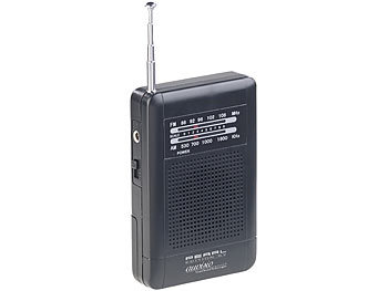 MW Radio: PEARL Analoges Taschenradio TAR-202 mit UKW- und MW-Empfang