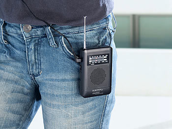 PEARL Analoges Taschenradio TAR-202 mit UKW- und MW-Empfang