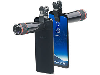 Somikon Smartphone-Vorsatz-Tele-Objektiv mit 12-fach optischer Vergrößerung