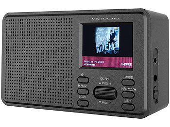 VR-Radio Mobiles Digitalradio mit DAB+ und UKW, LCD-Farbdisplay, Wecker, 8 Watt