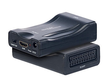 Scart to HDMI: auvisio SCART-auf-HDMI-Adapter / Konverter mit USB-Ladekabel, 720p/1080p