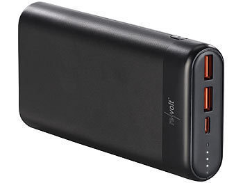 revolt Kompakte USB-Powerbank mit 20.000 mAh, Versandrückläufer