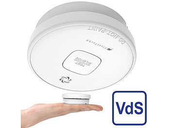 VisorTech Fotoelektrischer Rauchwarnmelder, UV-fest, 10-J.-Batterie, 85 dB, VdS