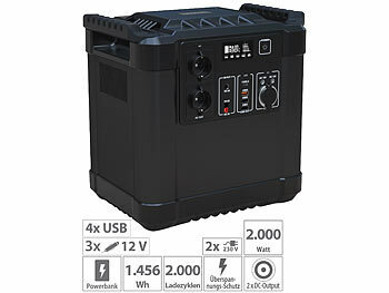 Powerbox: revolt Powerstation & Solar-Generator mit 1.456 Wh, 2x 230 V, 12 V, 2000 W