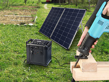 revolt Powerstation & Solar-Generator mit 2 Solarpanels, 1.456 Wh, 2.000 W