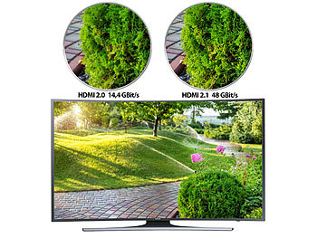 auvisio 2er-Set High-Speed-HDMI-2.1-Kabel bis 8K, 3D, HDR, eAR, 48 Gbit/s, 1 m