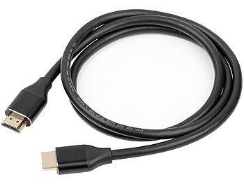 auvisio High-Speed-HDMI-2.1-Kabel bis 8K, 3D, HDR, HEC, eARC, 48 Gbit/s, 1 m
